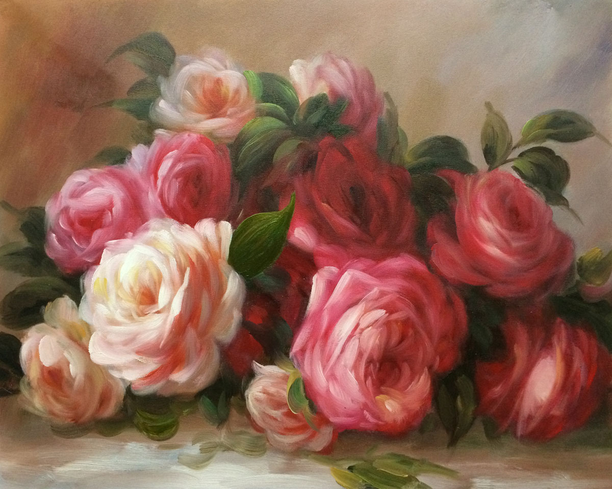 Discarded Roses - Pierre-Auguste Renoir painting on canvas